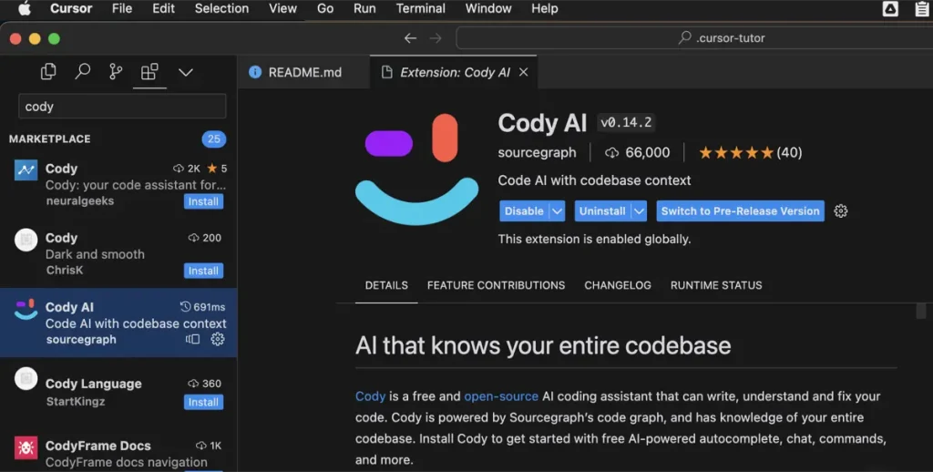 Cody extension